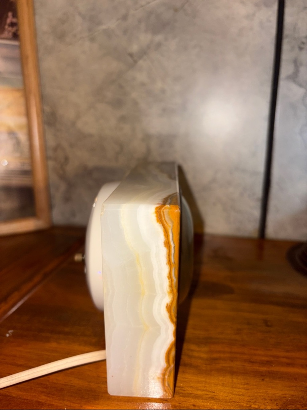 Mid-Century Orange Agate Alarm Clock with Roman Dial 70s Vintage - Picture 6 of 14